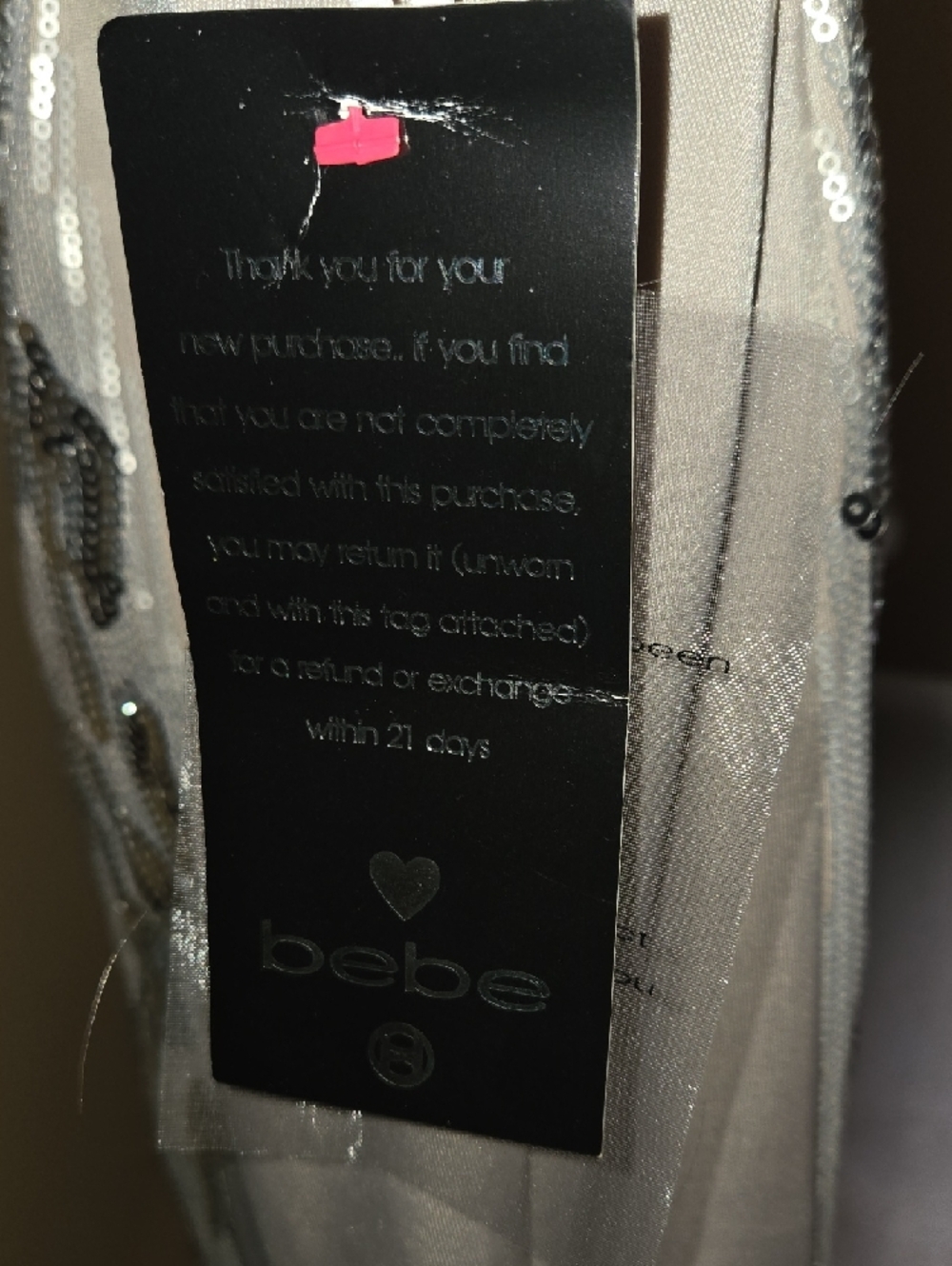 bebe Grey & Silver Sequin  Mini Dress Cut-Out Side & Strappy Back - Picture 3 of 12